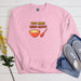 a pink sweatshirt that says you make rice happy