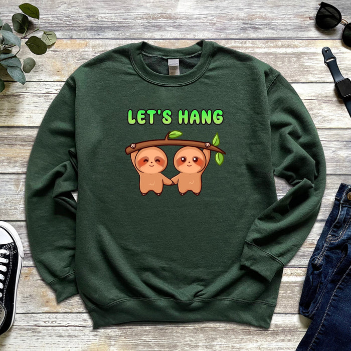 a green sweatshirt with two slots hanging on it