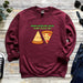 a red sweatshirt with a pizza and a slice of pizza on it