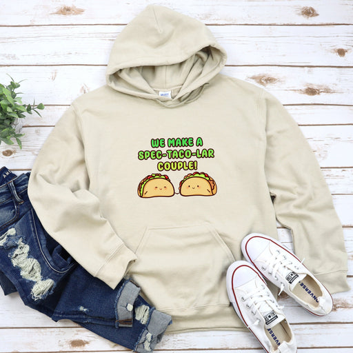 a hoodie with two tacos on it