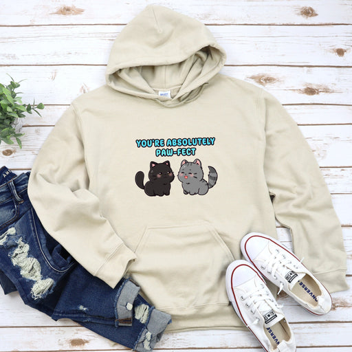 a hoodie with two cats on it and the words you&#39;re absolutely okay