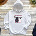 a white hoodie with two dogs on it