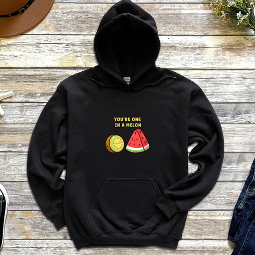 a black hoodie that says you&#39;re one in a melon