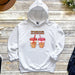 a white hoodie with two cups of ice cream on it