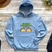 a blue hoodie with two tacos on it