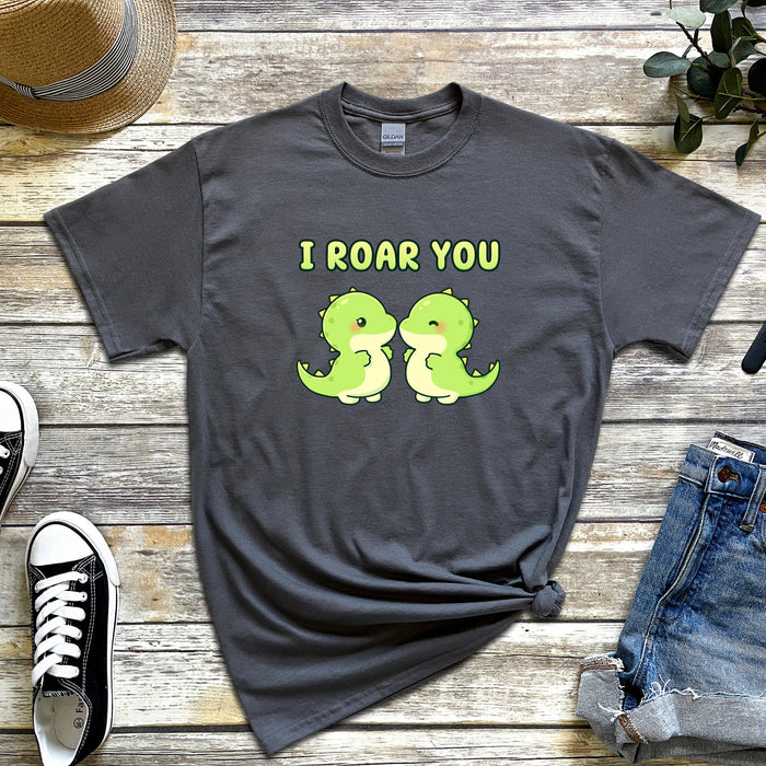 Dinosaur Couple "I Roar You" T-Shirt | Cute T-Rex Holiday Gift Valentine's Day Boyfriend Girlfriend Husband Wife Matching Outfit