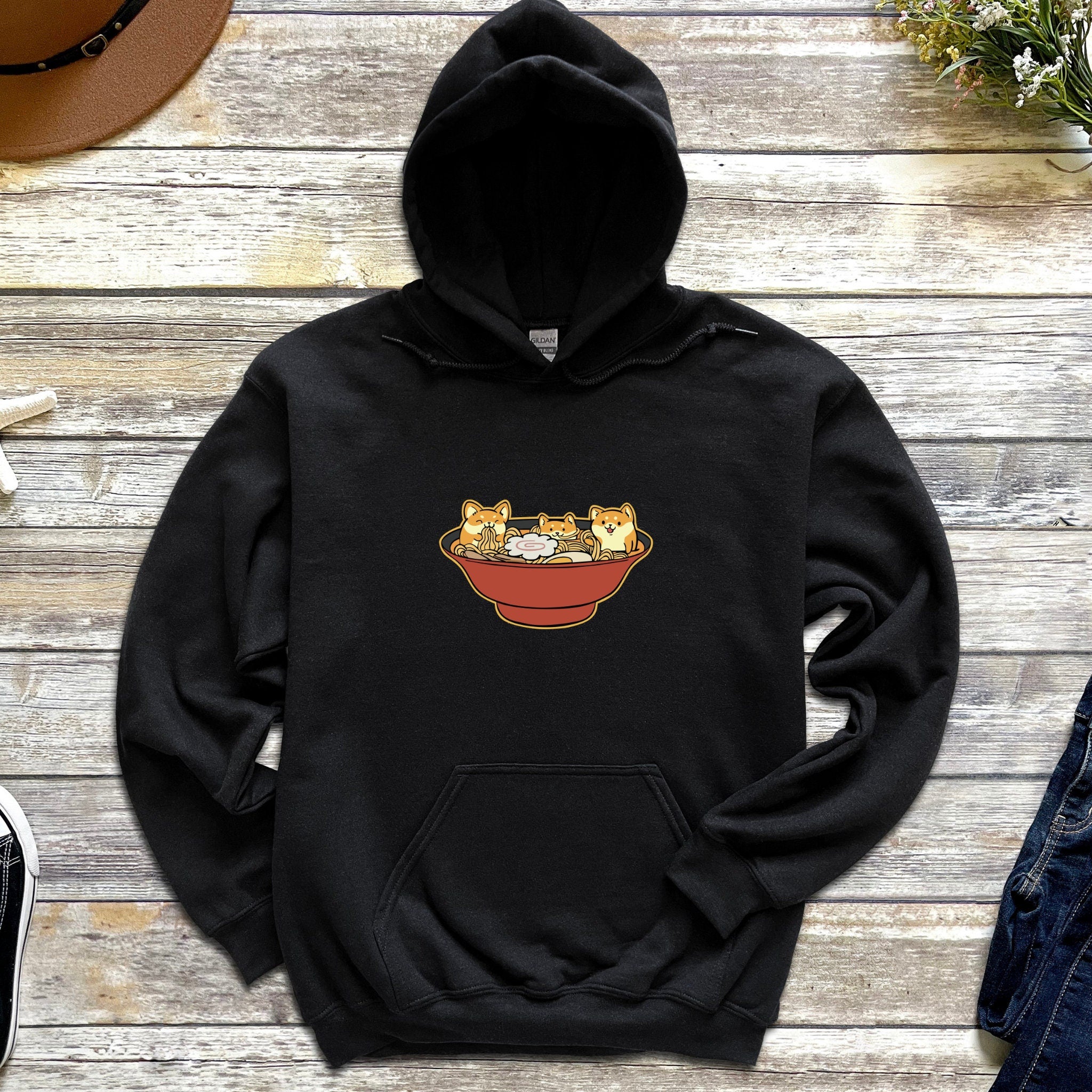 Shiba Inu Corgi Ramen Bowl Hoodie