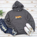 a grey sweatshirt with a corgi on it