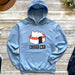 a blue sweatshirt with a sushi cat on it