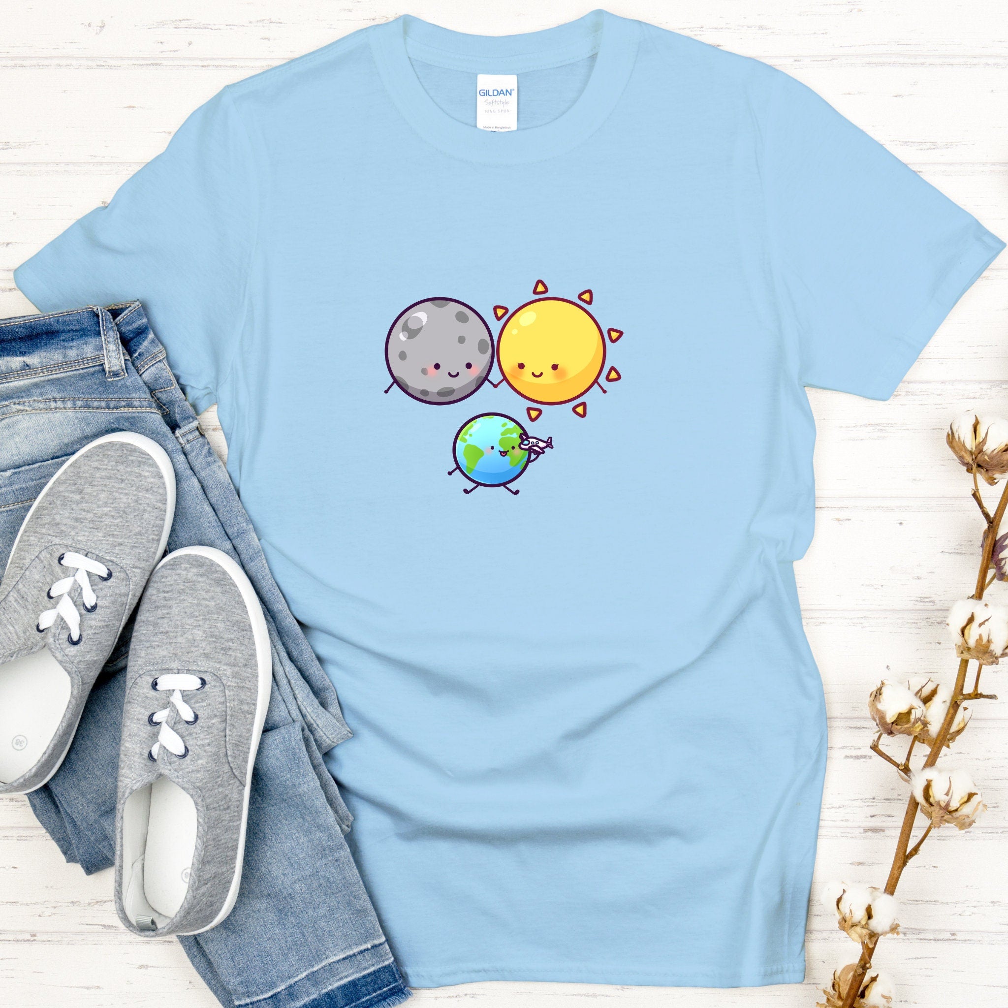 Moon Sun and Earth Family T-Shirt