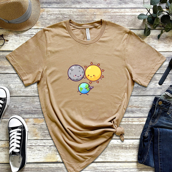 Moon Sun and Earth Family T-Shirt