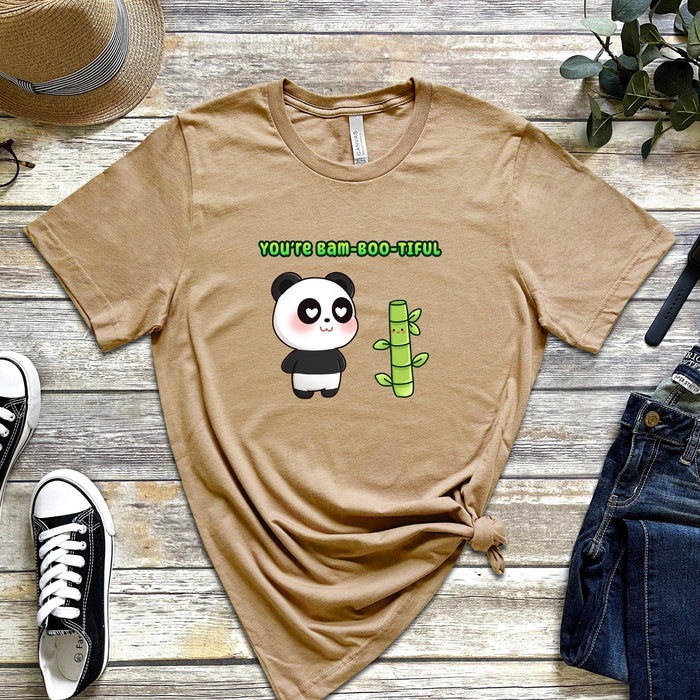 Panda and Bamboo Couple "You're Bambootiful" T-Shirt