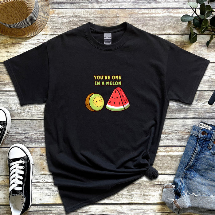 Kiwi and Watermelon Couple "You're One in a Melon" T-Shirt