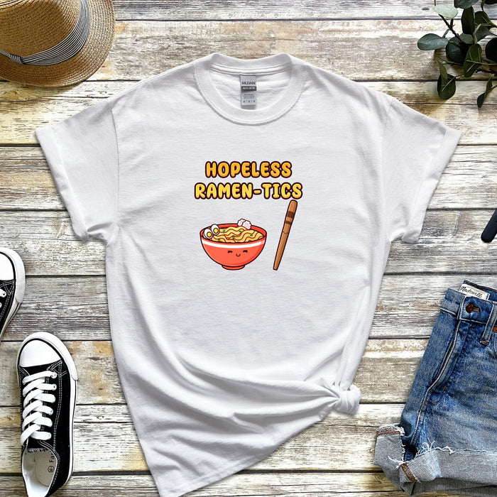 Ramen and Chopstick Couple "Hopeless Ramen-tics" T-Shirt