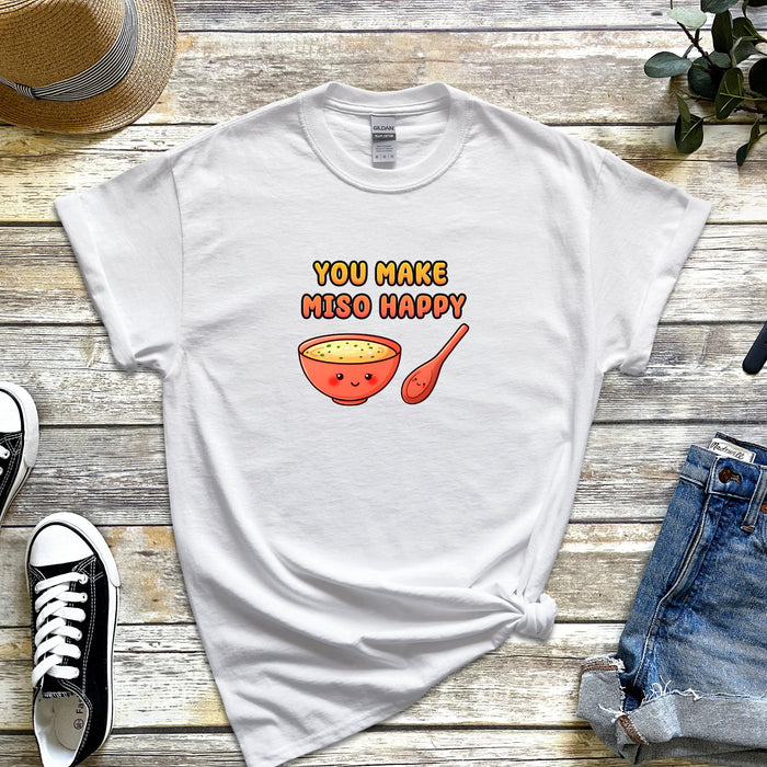 Miso Soup and Spoon Couple "You Make Miso Happy" T-Shirt
