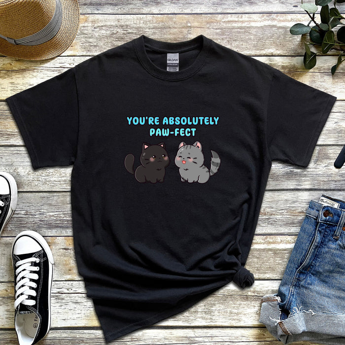 Cat Couple "You're Absolutely Paw-fect" T-Shirt