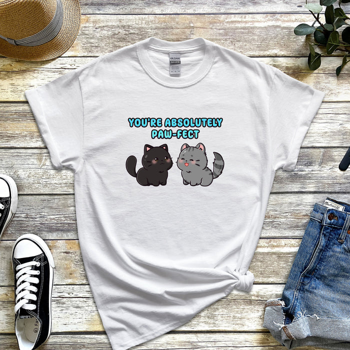 Cat Couple "You're Absolutely Paw-fect" T-Shirt