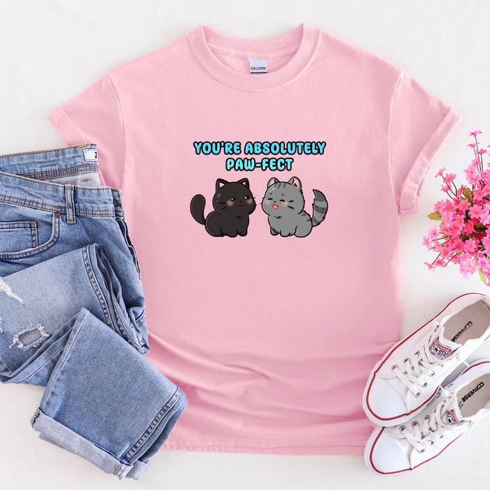Cat Couple "You're Absolutely Paw-fect" T-Shirt