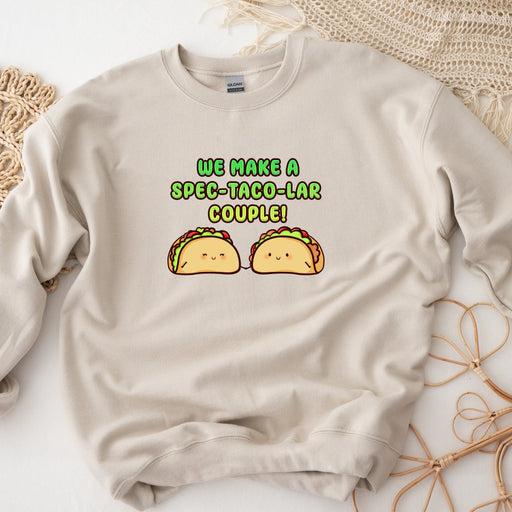 a sweatshirt with two tacos printed on it