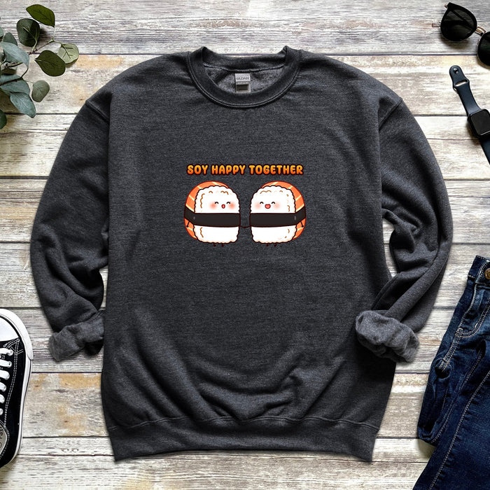 a sweatshirt with a picture of two sushi sushi sushi sushi su