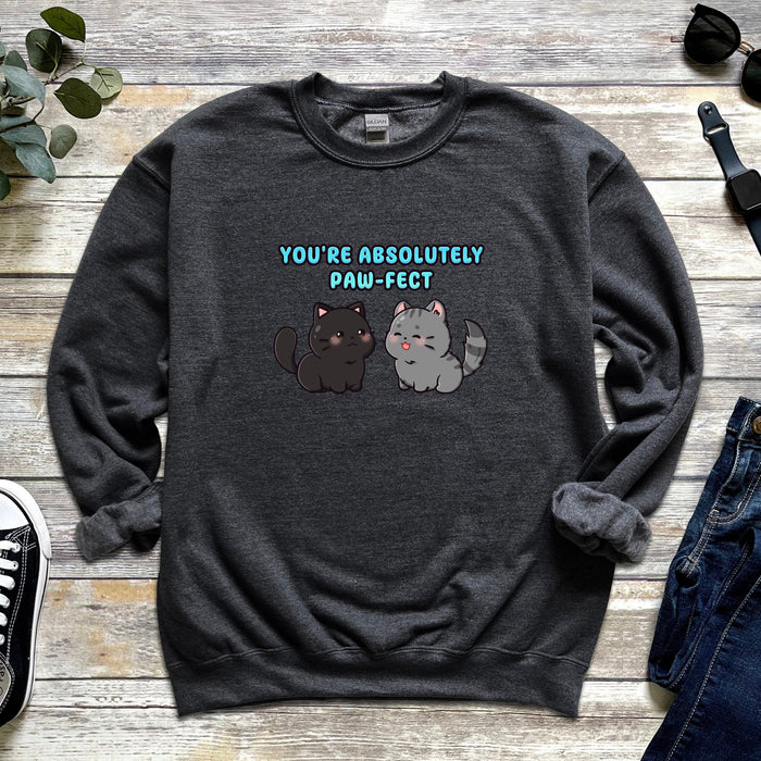 a sweater with two cats saying you&#39;re absolutely pan - feet