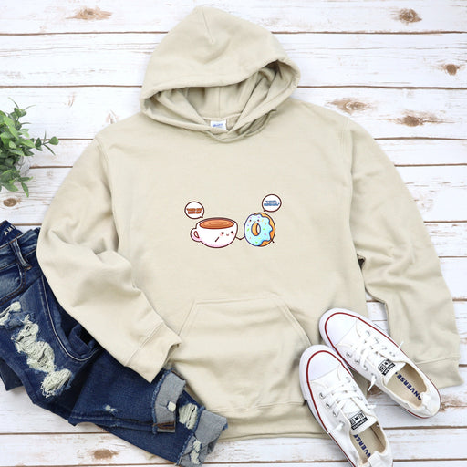 a hoodie with a picture of two donuts on it