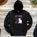 a black hoodie that says let&#39;s hang on it