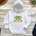 a white hoodie with two tacos on it