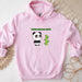 a pink hoodie with a panda holding a cactus