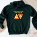 a green sweatshirt with a pizza and a slice of pizza on it