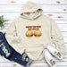a hoodie with two hamburgers on it