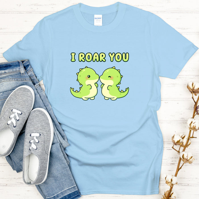 Dinosaur Couple "I Roar You" T-Shirt | Cute T-Rex Holiday Gift Valentine's Day Boyfriend Girlfriend Husband Wife Matching Outfit