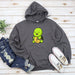 a gray hoodie with a turtle on it