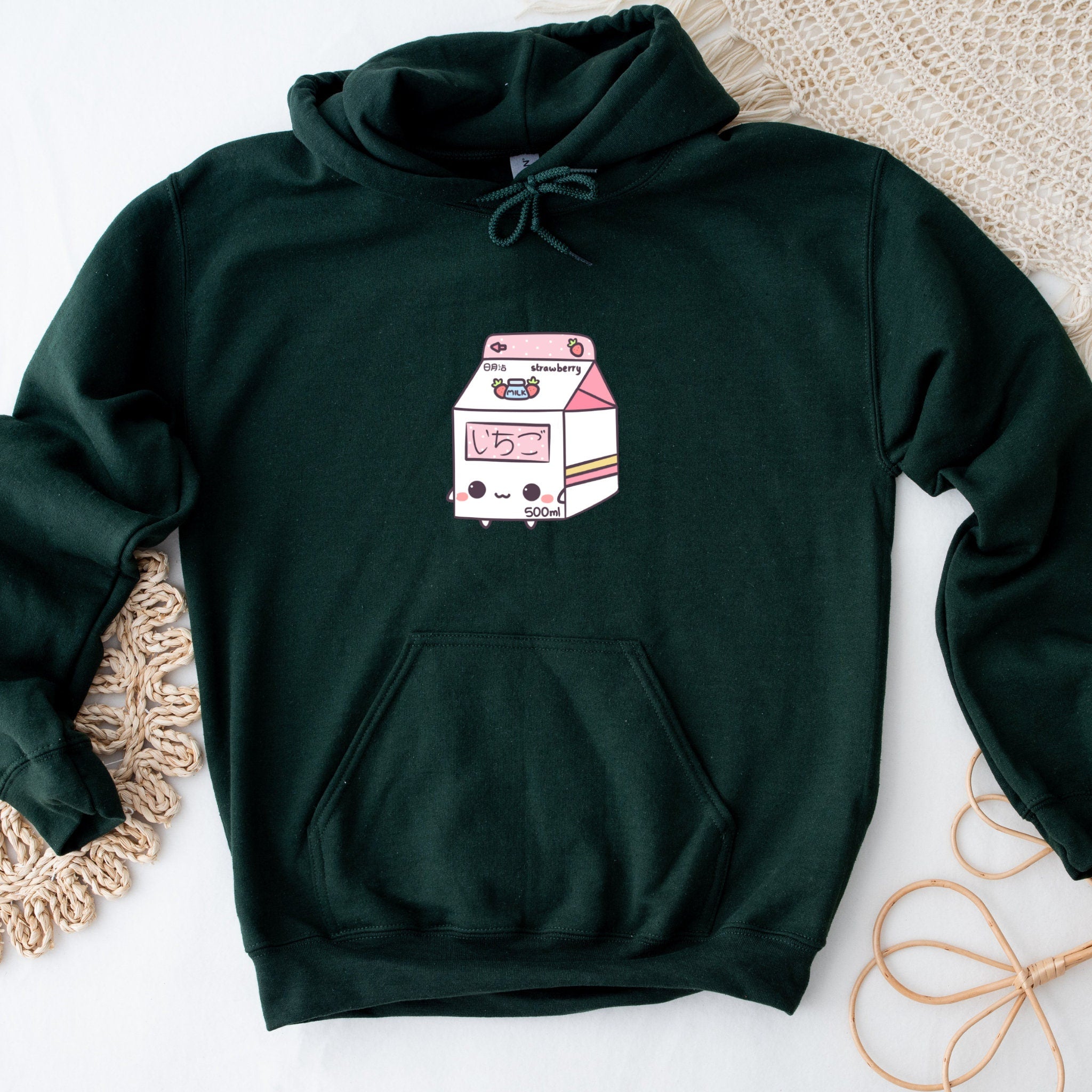 a green hoodie with a picture of a food truck on it