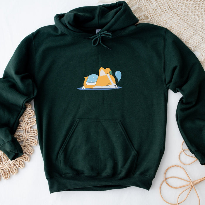 a green hoodie with a picture of a cat on it