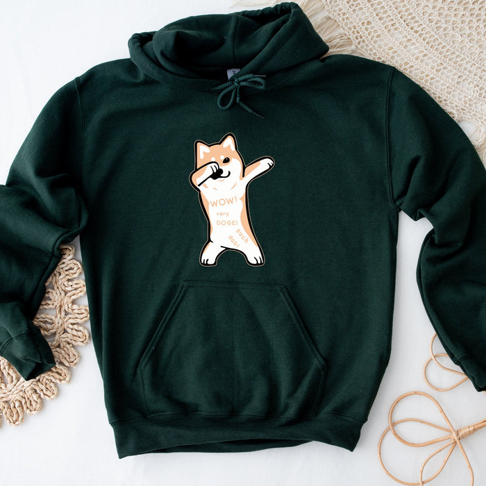a green hoodie with a cat on it
