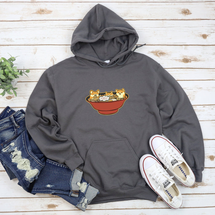a sweatshirt with a bowl of food on it