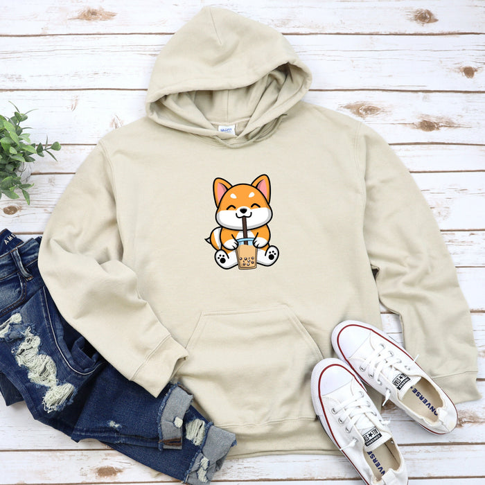 a white hoodie with a cartoon fox on it