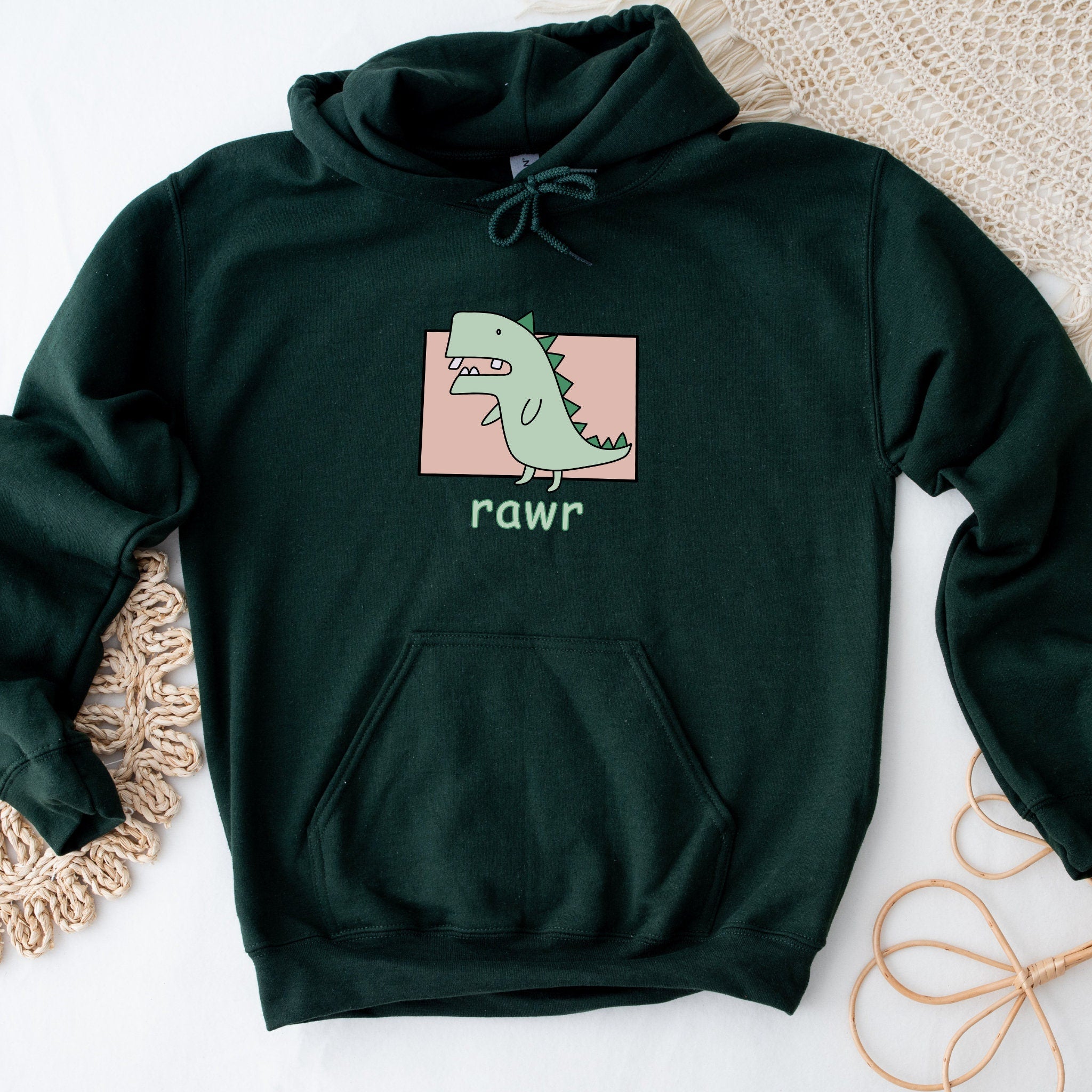 Crooked Toothed T-Rex "Rawr" Hoodie